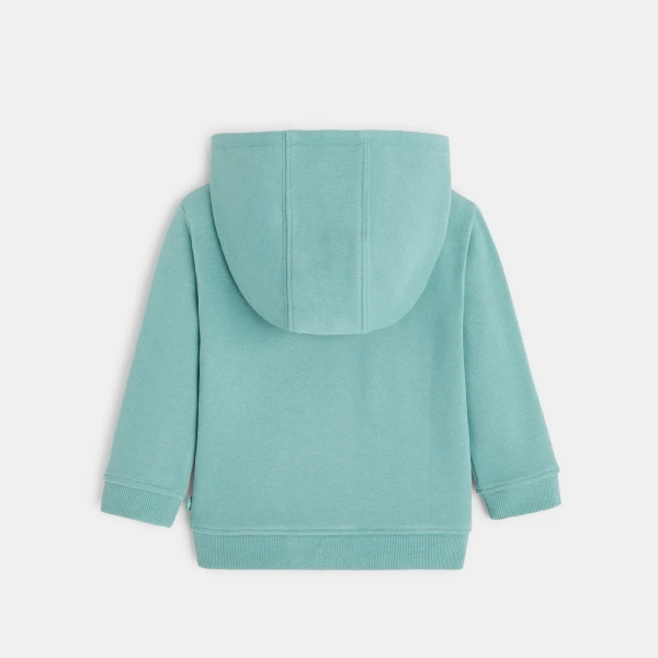 سترة بغطاء رأس من الصوف باللون الأخضر للأطفال الصغار سترة بغطاء رأس من الصوف باللون الأخضر للأطفال الصغار