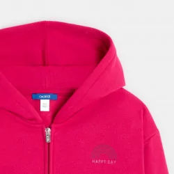 Girls' plain pink hoodie