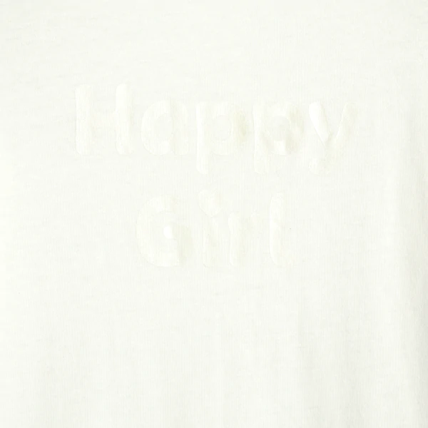 Girls' white slogan T-shirt