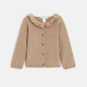 Baby girls' shiny beige knitted cardigan