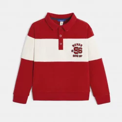 Boys' red polo-neck sweatshirt