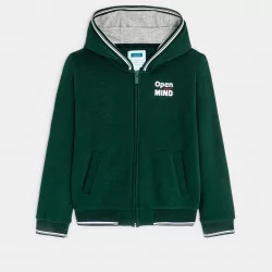 Boys' green "Open mind" hoodie