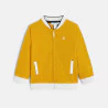 Baby boys' soft yellow fleece campus jacket with zip