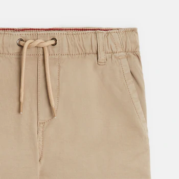 Boys' beige wide-leg pull-on trousers