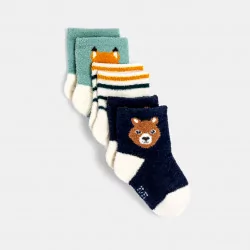 Baby boys' green animal socks (set of 3)