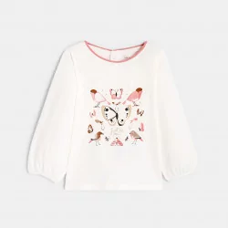 Baby girls' pink animal print T-shirt