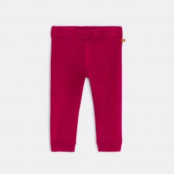 Baby girls' pink marled knit leggings