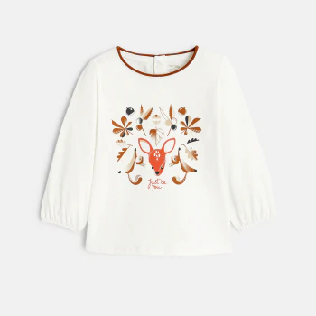 Baby girls' orange animal print T-shirt