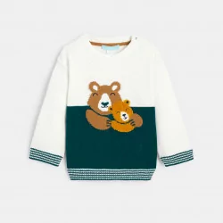 Baby boys' knitted bear-themed jumper