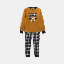 Boys' orange bear-themed 2-piece pyjamas