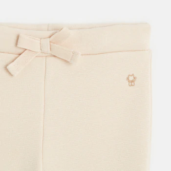 Baby girls' pink soft trousers with elasticated waist
