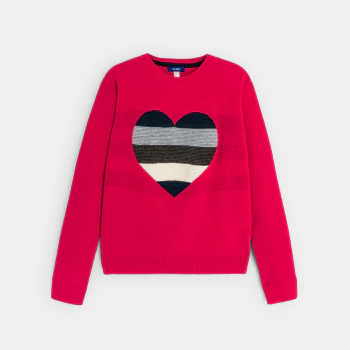 Girl's pink heart sweater