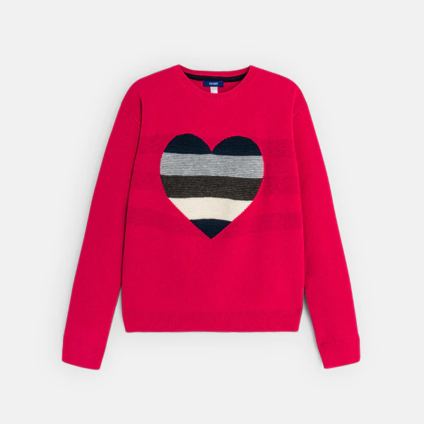 Girl's pink heart sweater