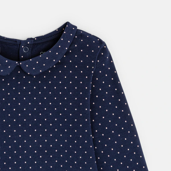 Baby girls' plain Peter Pan collar T-shirt