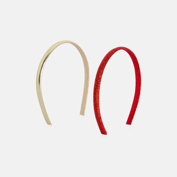 Girls' red thin headbands (set of 2)