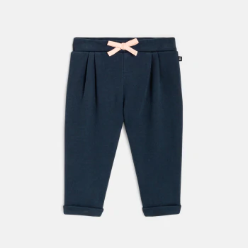 Baby girls' blue floral fleece trousers