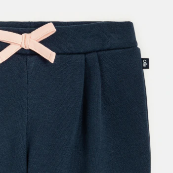 Baby girls' blue floral fleece trousers