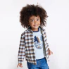 Baby boy brown Sherpa plaid lined overshirt