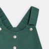 Baby girl's green cotton poplin dungaree dress