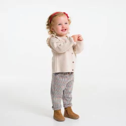 Baby girls' fancy checked trousers