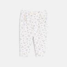 Baby girl's white floral fleece trousers