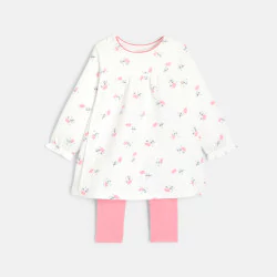 Baby girl's pretty panda dress and matching pink leggings