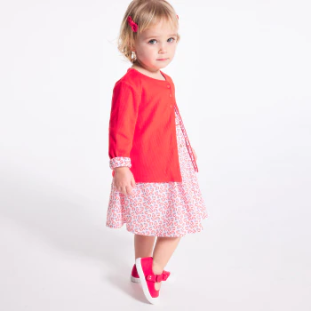 Baby girls' red graphic strappy dress and bloomers
