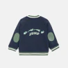 Baby boy's blue stripe-effect cotton fleece zip-up cardigan