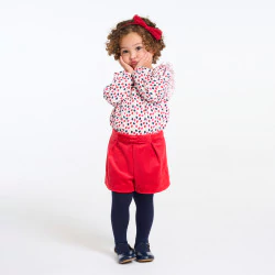 Baby girlu2019s red velour shorts