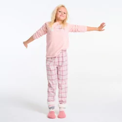 Girl's pastel pink 2-piece pyjamas