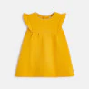 Baby girl's yellow floral textured cotton dress