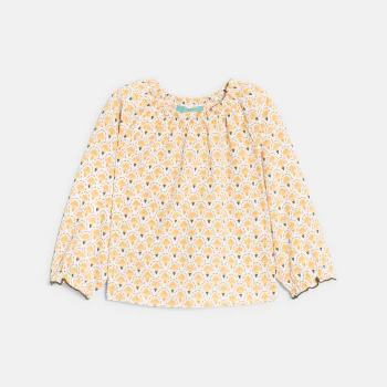 Baby girl's yellow blouse with graphic motifs