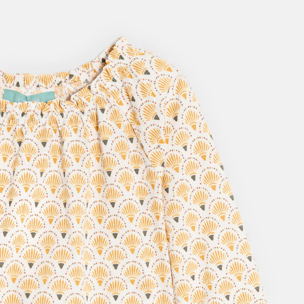 Baby girl's yellow blouse with graphic motifs