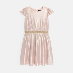 Girl's pink sparkly pleated dress