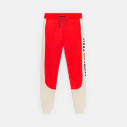 Boy's two-colour red fleece joggers