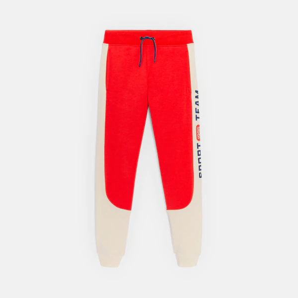 Boy's two-colour red fleece joggers