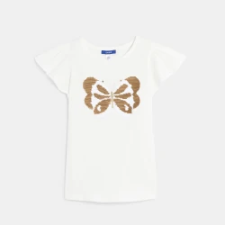 Girl's white T-shirt with...