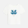 Baby girl's white textured flower T-shirt