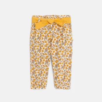 Baby girl's savanna print paperbag trousers