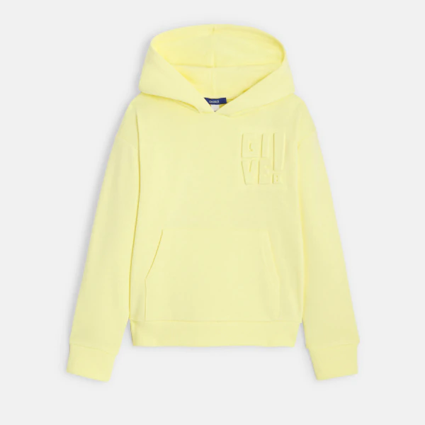 Girl's plain yellow fleece sweatshirt