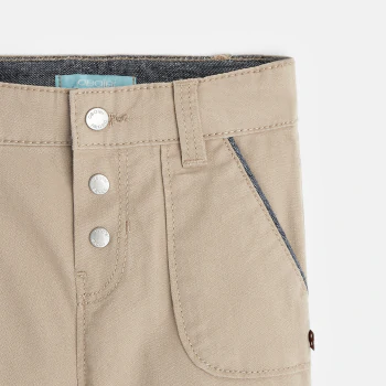 Baby boy's beige adaptable trousers with braces