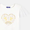 Girl's white T-shirt with short butterfly sleeves