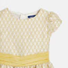 Girl's yellow jacquard dress