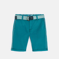 Boy's plain blue canvas Bermuda shorts