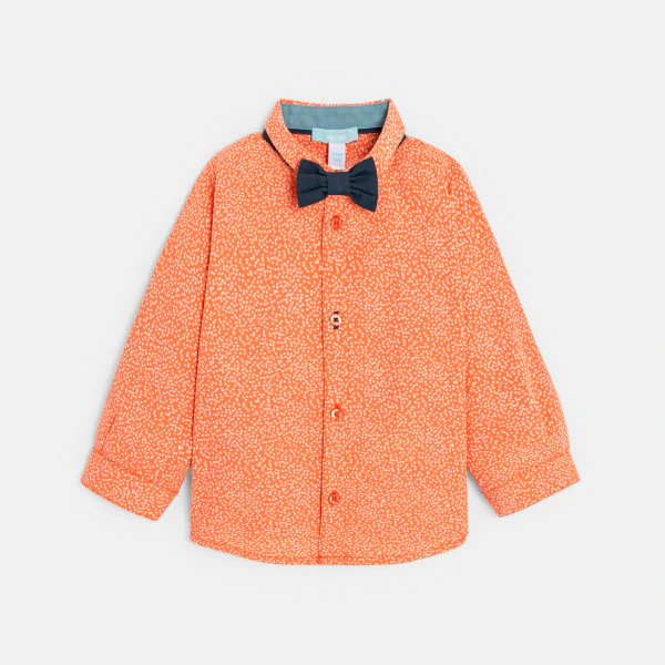 Baby boy's adaptable floral orange shirt