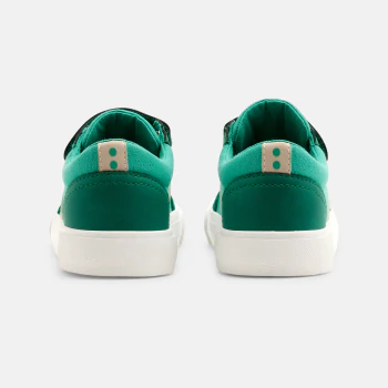 Boy's green canvas Velcro low-top trainers