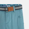 Boy's blue slim fit cotton chinos + belt