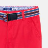 Boy's plain red canvas Bermuda shorts