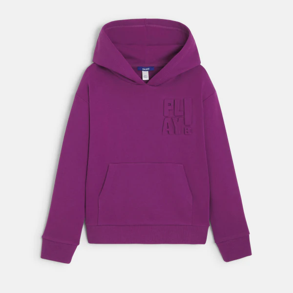 Girl's plain purple fleece sweatshirt