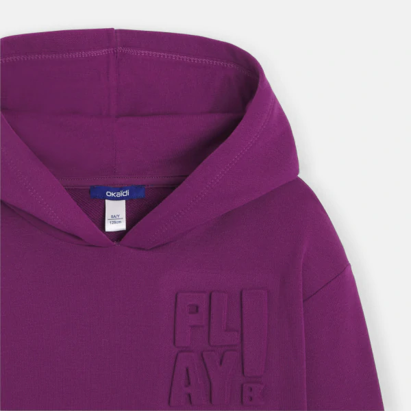 Girl's plain purple fleece sweatshirt